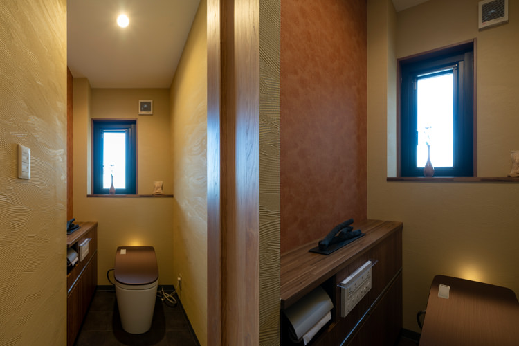 写真：リフォーム後の和モダンなトイレ