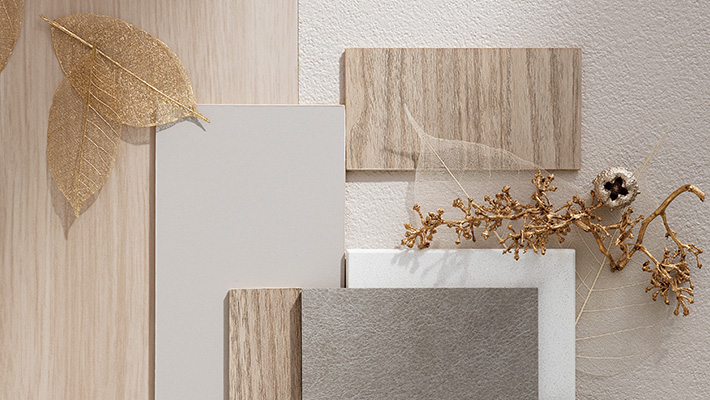 リラックス空間をつくるグレイッシュカラーのフローリング