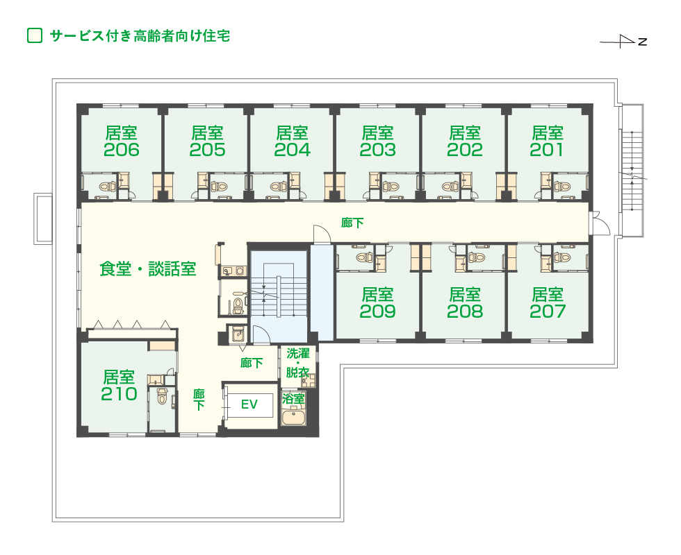 2階のフロアマップ