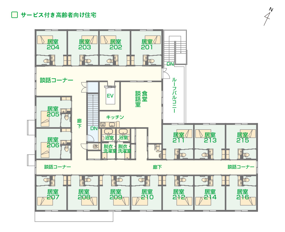 2階のフロアマップ