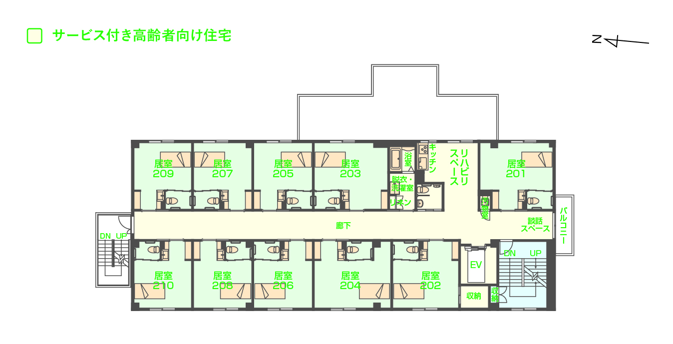 2階のフロアマップ