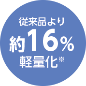 従来品より約16％軽量化※