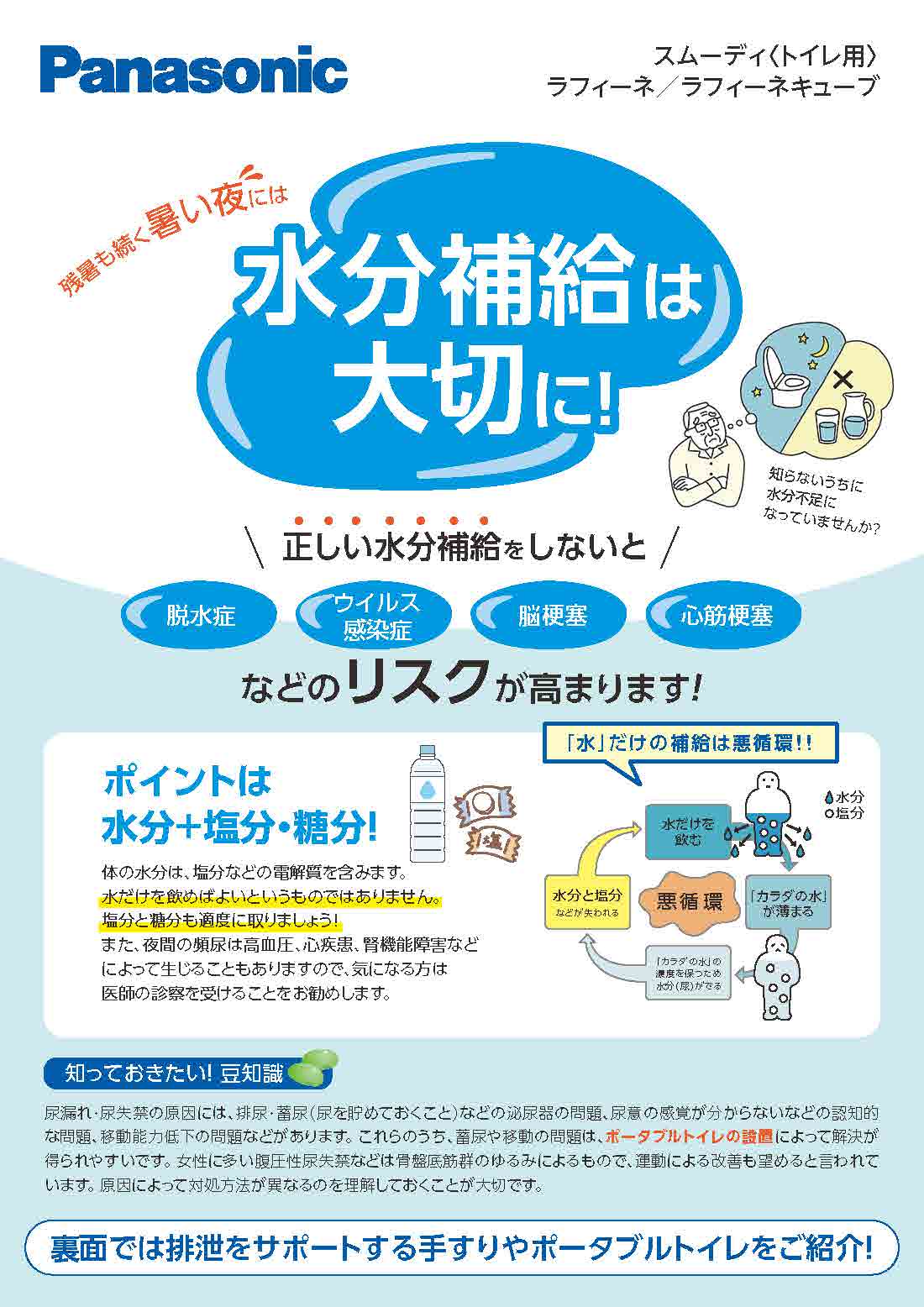 水分補給の大切さと排泄をサポートする商品のご紹介