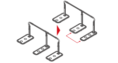 支柱はベースの上から、手すりの高さは仮決め後にネジ留めできる