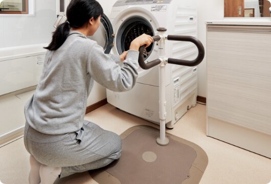 洗濯機前で活躍