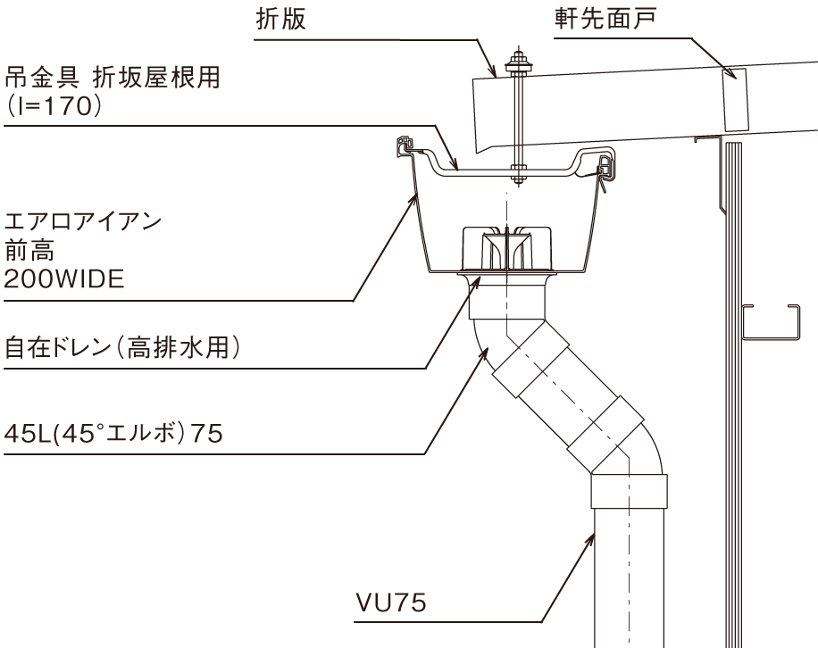 折版屋根収まり図2