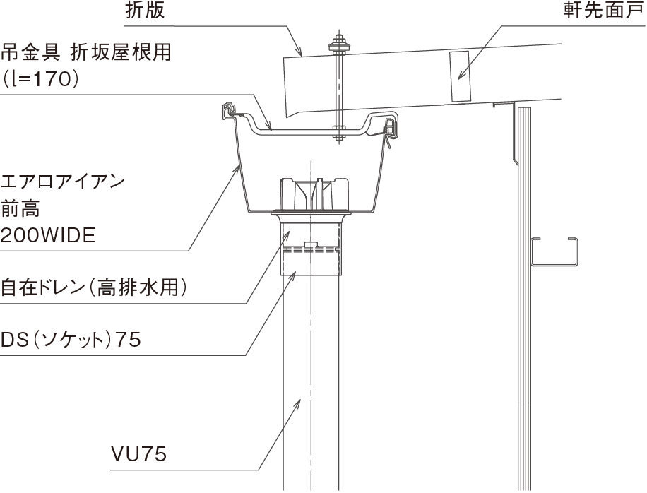 折版屋根収まり図2