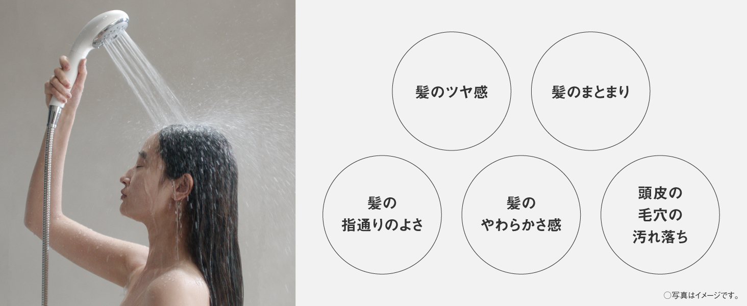 髪のツヤ感　髪のまとまり　髪の指通りのよさ　髪のやわらかさ感　頭皮の毛穴の汚れ落ち　〇写真はイメージです。