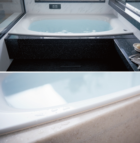 美しい浴槽が、空間の高級感を高めます。