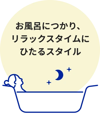 お風呂につかり、リラックスタイムにひたるスタイル