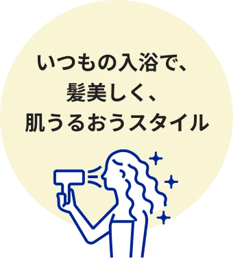 いつもの入浴で、髪美しく、肌うるおうスタイル