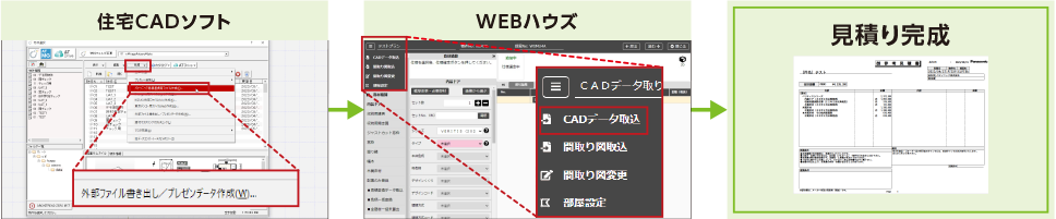 住宅CADソフト→WEBハウズ→見積り完成