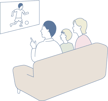 家族団らんのイラスト