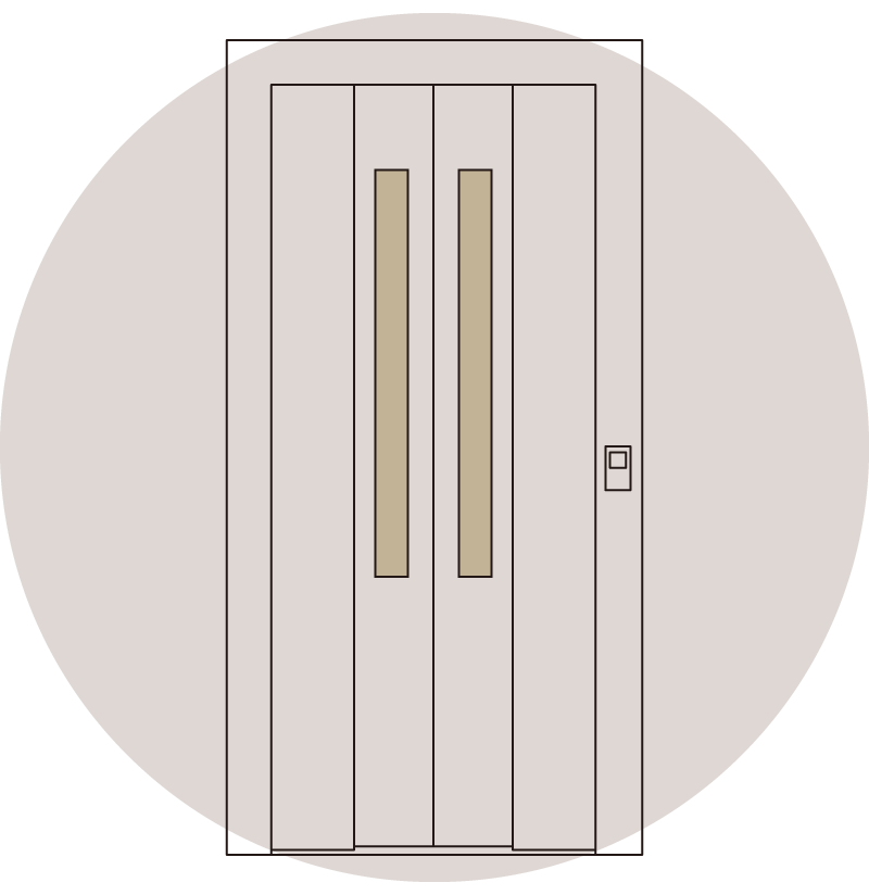 乗り場ドア窓なし仕様