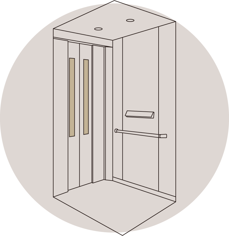 乗り場ドア窓なし仕様