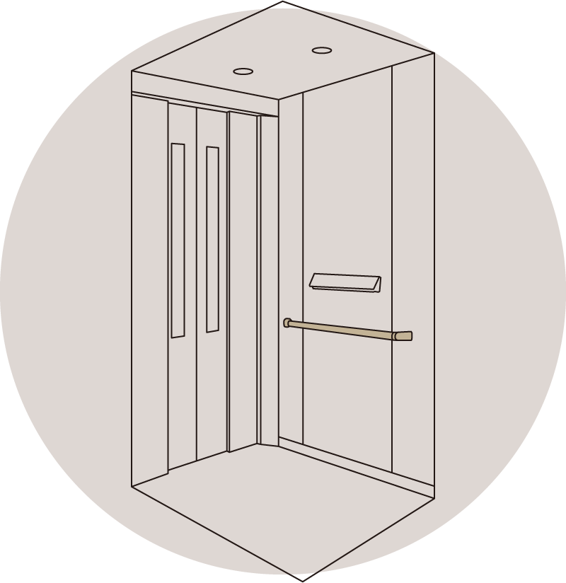 手すりなし/手すり色柄変更