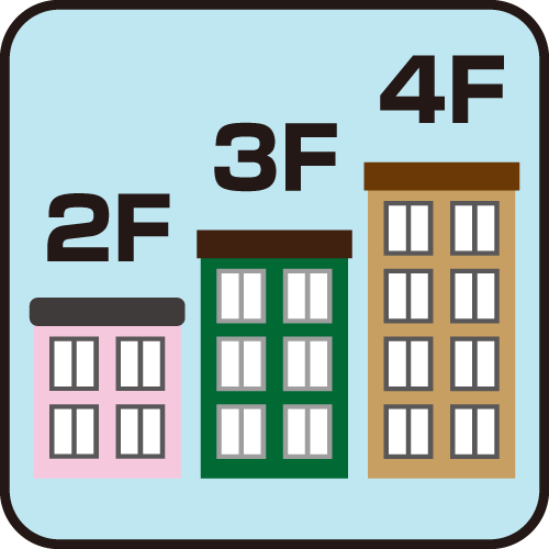 2～4階建てまで（昇降行程13m以下）