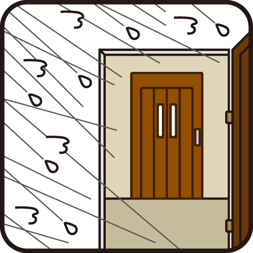 雨風が浸入しないように設置