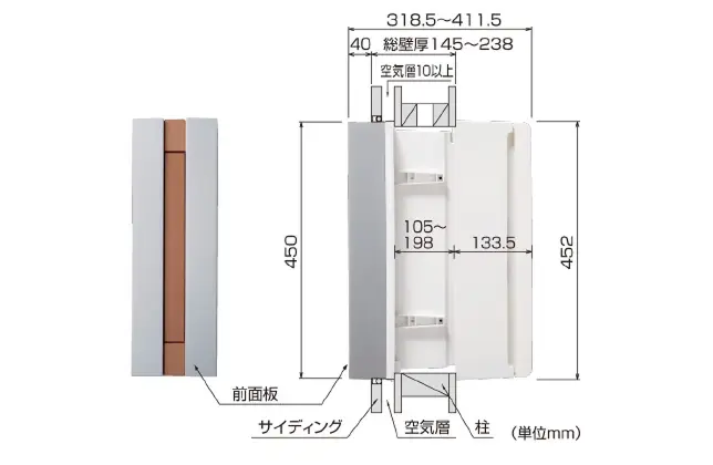 住宅壁埋め込み専用 商品構造