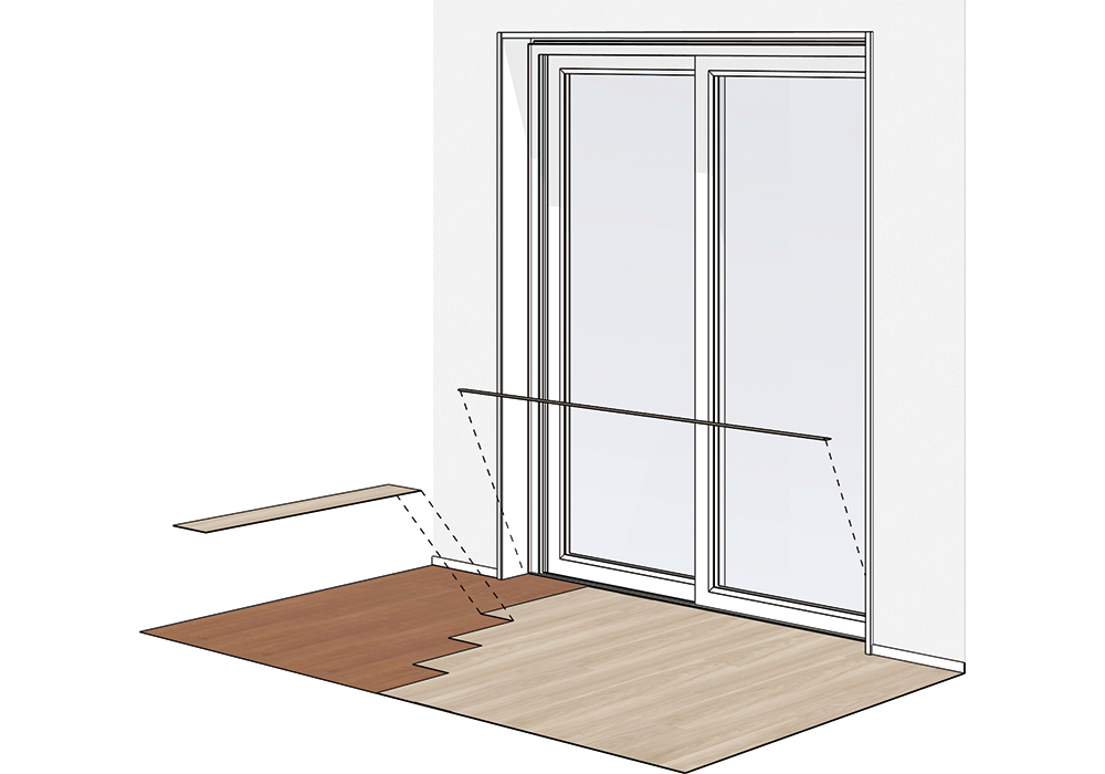 壁際や窓サッシの手前