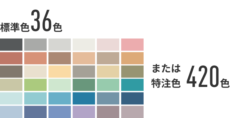 標準色36色 または 特注色420色