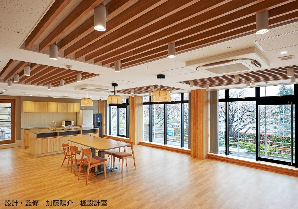 ケアコミュニティみちふの森　エアリライトルーバー 天井仕上げ材直付け用　施工事例