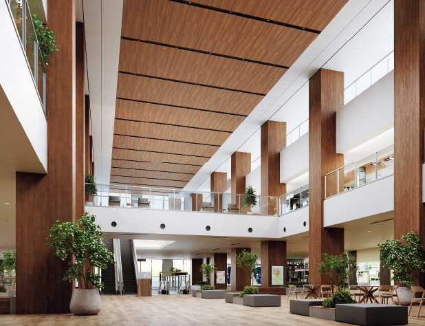 商業施設CG　エアリライト設備ラインタイプ事例