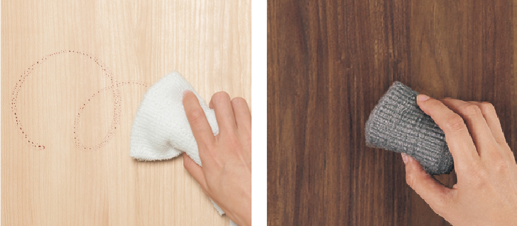 >傷や汚れに強く、ずっとキレイが続く