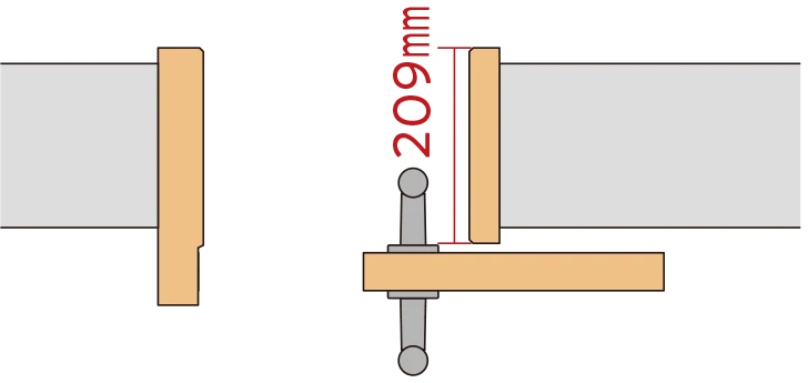 幅広上吊り引戸 アウトセット納まり 片引きの場合
