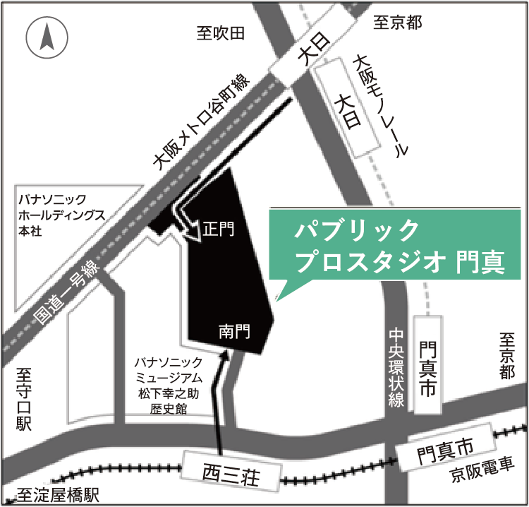 地図：パブリック プロスタジオ門真