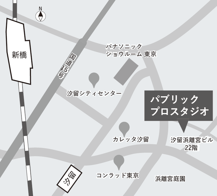 地図：パブリック プロスタジオ東京