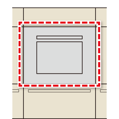 キャビネットにオーブンを設置