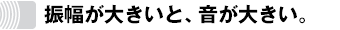 振幅が大きいと、音が大きい。