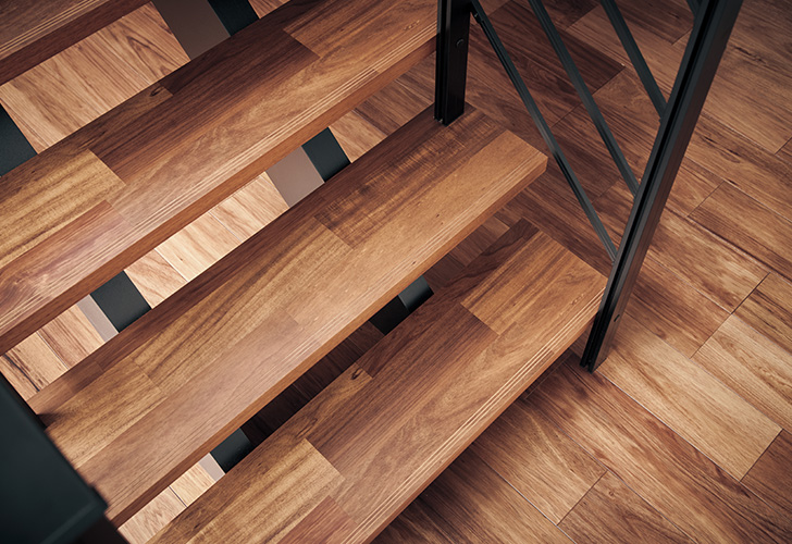 床材と同じ素材で、統一感のある空間を演出できます。