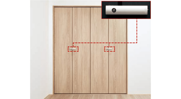 ❻収納用建具　折れ戸の簡易錠対応