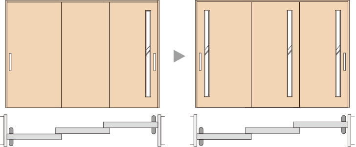 ❾幅広連動引戸　扉デザイン対応力強化
