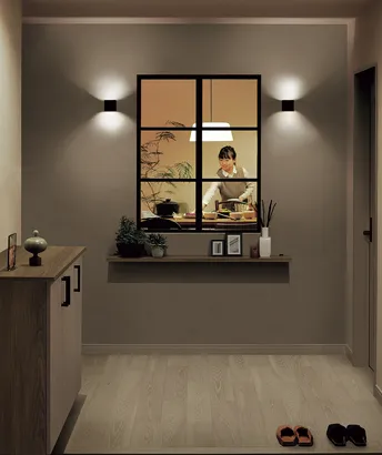 ロールスクリーンを上げたとき