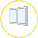 画像：外窓交換。既存窓を枠ごと取り除き、新たな窓に交換。