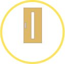 画像：ドア交換。既存のドアを新たなドアに変換。