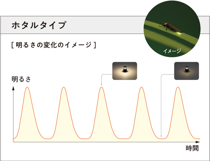 ホタルタイプ[明るさの変化のイメージ]