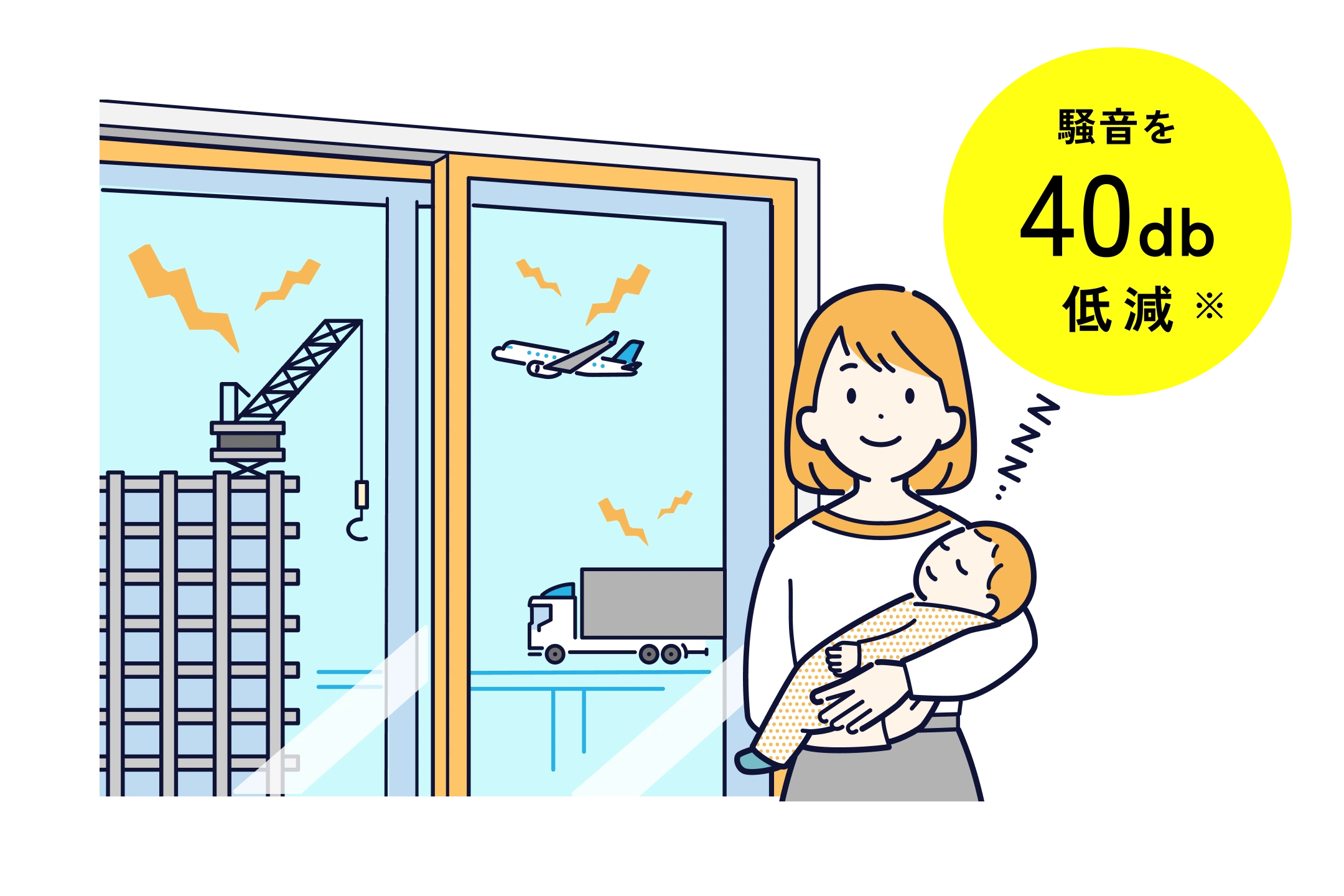 遮音効果の説明イラスト