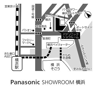 地図：パナソニック ショウルーム 横浜