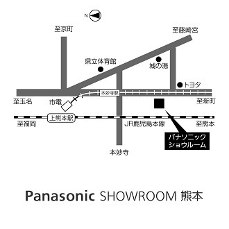 地図：パナソニック ショウルーム 熊本