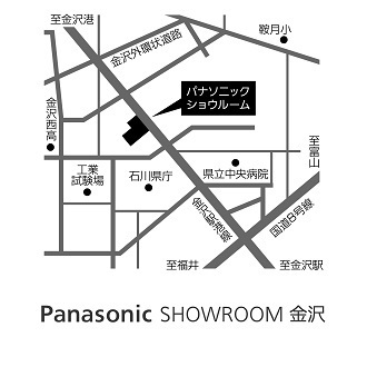 地図：パナソニック ショウルーム 金沢