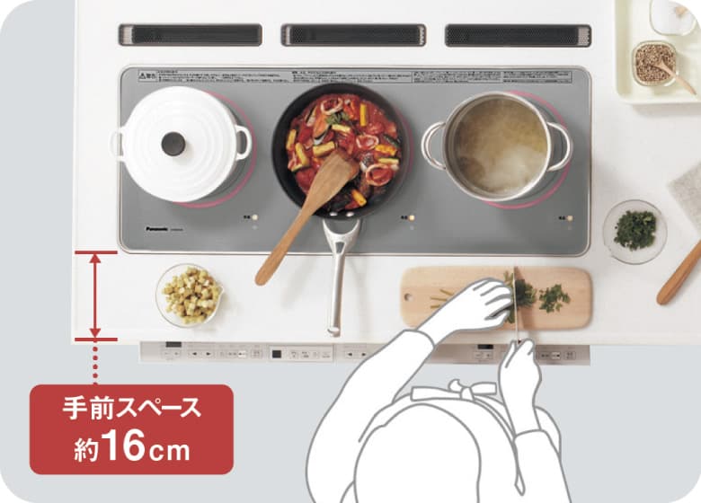 手前スペースがひろびろ