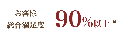 お客様総合満足度 90%以上※