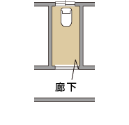 トイレ扉　折戸の図