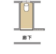 トイレ扉　引戸の図