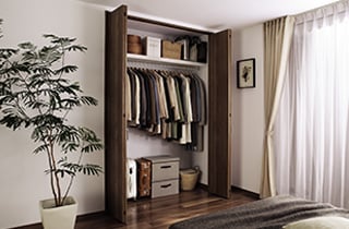 フルオープンできる折れ戸