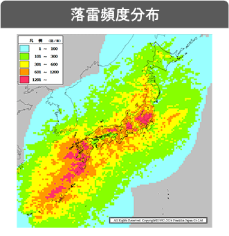 落雷頻度分布